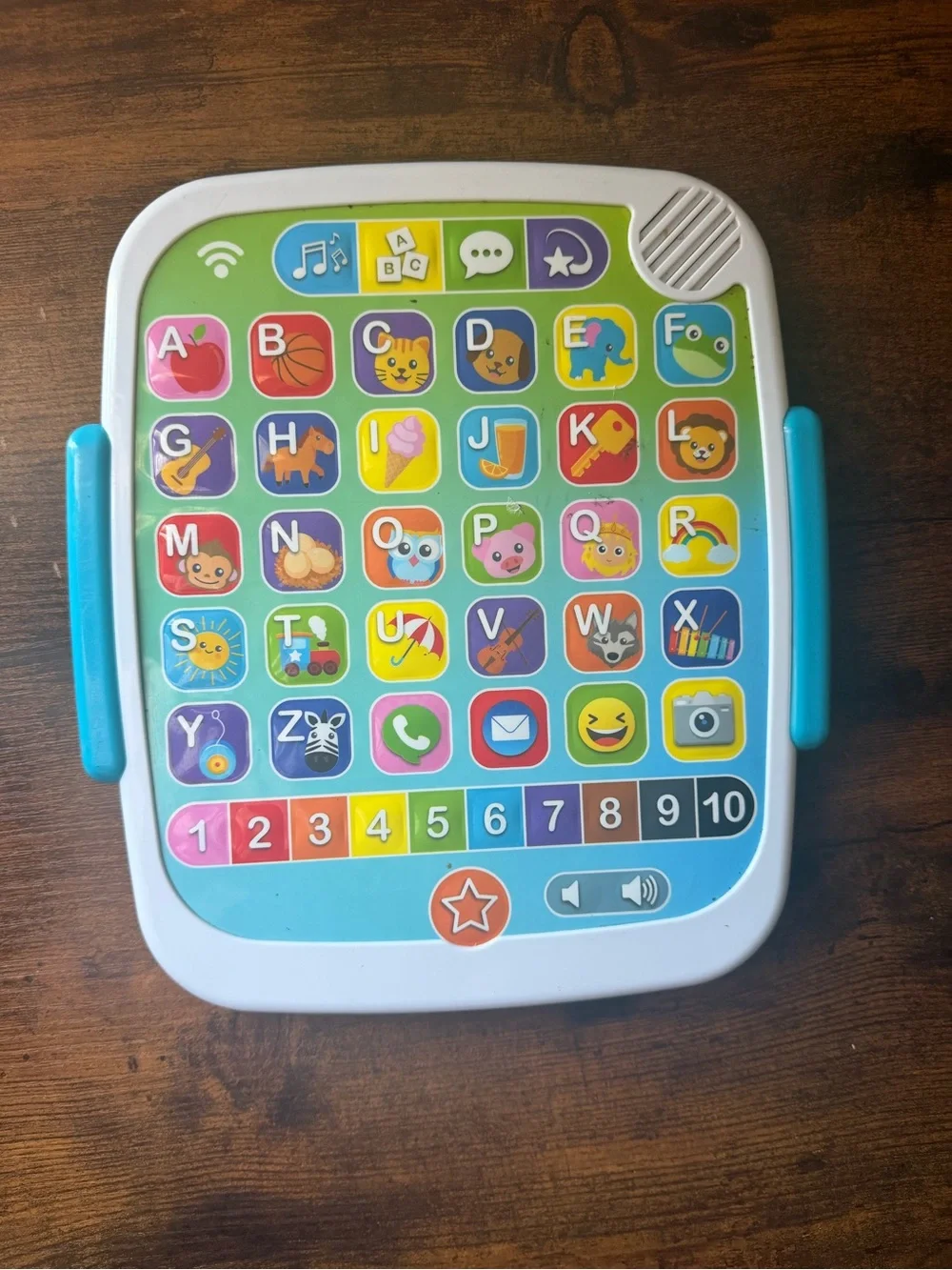 Interactive Alphabet Learning Tablet for Kids - Blue and Multicolor